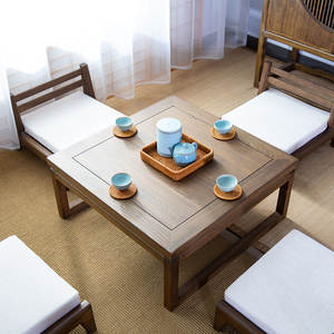 寻匠老榆木方桌榻榻米小飘窗茶几实木矮桌子简约日式炕桌和室几桌