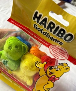 英国haribo同款软糖熊玩具毛绒玩偶零食包可爱公仔娃娃生日礼物