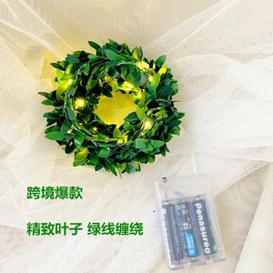 创意新品绿叶藤条led铜线灯串绿色铜丝灯缠绕植物叶子小彩灯