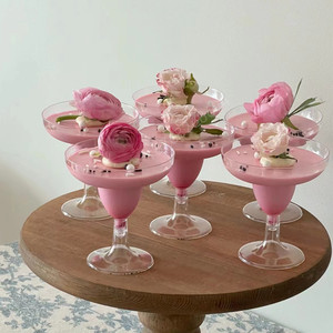 创意葫芦小酒杯高脚香槟杯慕斯布丁冰淇淋杯食品级一次性塑杯透明