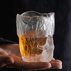 趴趴北极熊冰冻烧琉璃杯高端泡红茶品茗杯家用喝水杯子玻璃主人杯