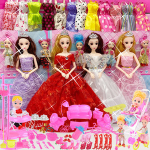芭比公主玩偶换装套装礼盒儿童女孩玩具生日礼物洋娃娃公主婚纱布