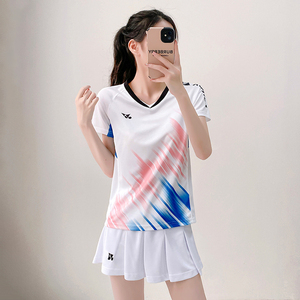 YONFX尤尼羽毛球服男女款套装运动队服yy速干透气短袖网球衣定制