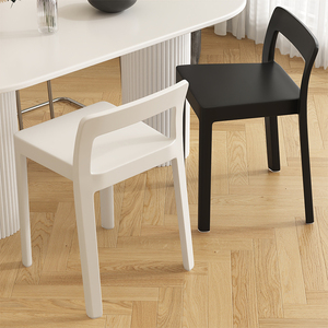 塑料家用餐椅北欧轻奢餐厅可叠放餐桌靠背椅子现代简约书桌小凳子