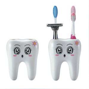 新品笑脸牙齿牙刷座卡通牙刷伴侣牙刷架牙具座牙刷筒白色