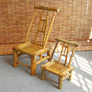 竹椅子家用竹制靠背椅子凳子老式中式竹编手工椅老人儿童靠背竹椅