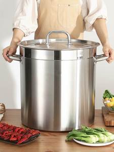 304 不锈钢桶大容量带刻度汤桶商用加厚带盖电磁炉熬汤卤锅可叠放