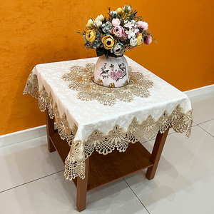 茶几餐桌方桌桌布蕾丝麻将桌正方形小方桌轻奢高级感大方桌桌布罩