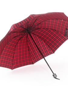 十骨加大加固格子色丁布加厚防紫外线遮阳伞三折加粗杆子晴雨伞