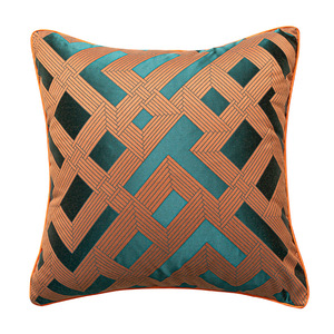 新品橙色新款混h板抱雀蓝墨绿色样纺房美式欧式轻奢客厅沙发孔枕