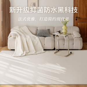 纯色奶油风客厅地毯防水防污免洗可擦高级感菠萝圈卧室沙发茶几毯
