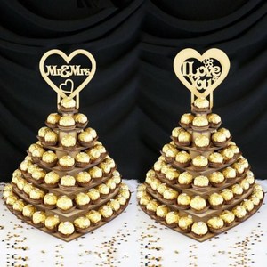 Personalised Ferrero Rocher I Love You Heart Pyramid Wedding