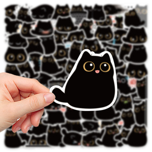 80张原创煤球贴纸猫咪小猫可爱卡通手机壳手账本iPad装饰防水贴画
