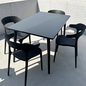 网红户外长方形餐桌椅组合碳钢露天阳台庭院奶茶店室外摆铁艺桌子