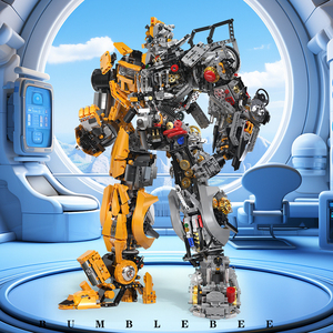 新品机械黄蜂机甲积木变形大型机器人模型10男孩拼装玩具8-14礼物