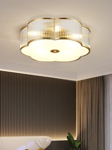全铜客厅吸顶灯半吊灯后现代简约餐厅卧室轻奢水晶极简灯具