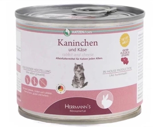 【满10个包邮】德国进口赫尔曼兔子奶酪粉白包装200g猫咪罐头