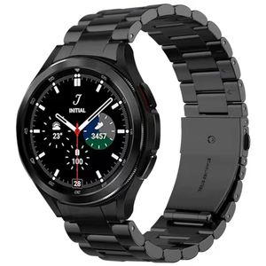 适用三星Galaxy Watch4 Classic 42/46mm手表实心不锈钢弧口表带5代6代专用钢带40/44/45/43/47mm金属腕带