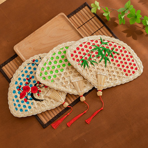 蒲扇国风扇型麦秆扇子夏季手工编织老中式大蒲扇儿童手摇小扇夏天