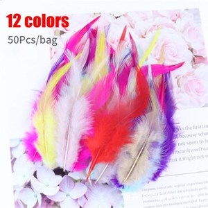 50pcs Multicolor Colorful Feathers 7-12cm Length for DIY Hom