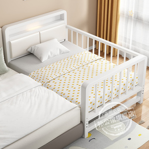 儿童拼接床铁艺婴儿床拼接床边神器大人可睡可升降加宽儿童床铁床