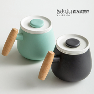 陶瓷茶水分离个人专用泡茶杯子女士办公室水杯过滤高档带盖茶道杯