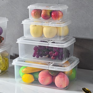 翻盖塑料盒半掀开pp保鲜盒活动产品展示盒透明商用超市长方形食品