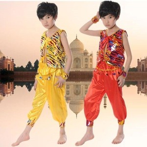六一儿童印度舞演出服男女童新疆舞肚皮舞表演民族灯笼裤舞蹈服装