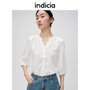 indicia标记夏季新款百搭设计感衬衫休闲简约衬衣C6B405CS052