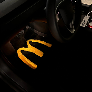 麦当劳汽车脚垫植绒通用主驾驶自己裁剪防脏垫女车内用品地毯新款