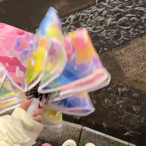 小马宝莉雨伞透明加厚加固折叠小巧便携女生高颜值自动学生上学轻