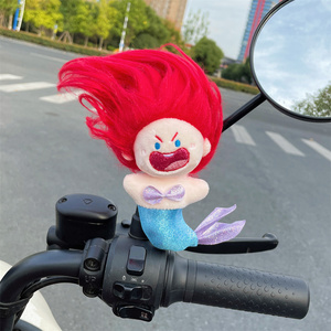 电动车装饰品小配件玩偶公仔娃娃摩托机车自行车美人鱼后视镜汽车