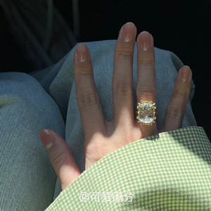 「风华绝代」S925通体纯银超闪方钻戒指2024新款轻奢高级感指环女