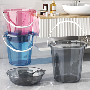 加厚塑料大号透明水桶洗澡家用手提洗衣桶塑料桶学生宿舍储水桶子