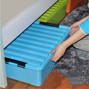 整理厘米床下盒床底收纳薄14cm扁平20卡扣式15高16塑料箱子塑料