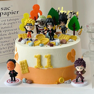 火影忍者蛋糕装饰摆件漩涡鸣人宇智波佐助人偶烘焙生日蛋糕插件
