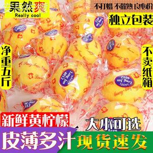 四川安岳黄柠檬5斤新鲜水果精选皮薄一级特产香水鲜甜柠檬青包邮