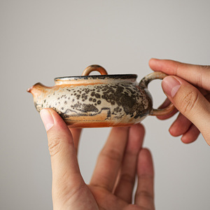 墨彩茶壶泡茶家用柴烧陶瓷复古窑变茶壶单壶一人用泡茶器功夫茶具