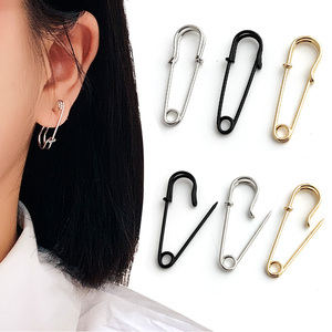 GTQ  ndy Unisex Punk Rock Style Safety Pin Ear Hook Stud Ear