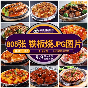 高清美食菜品菜谱JPG图片铁板烧图库美工设计喷绘打印素材