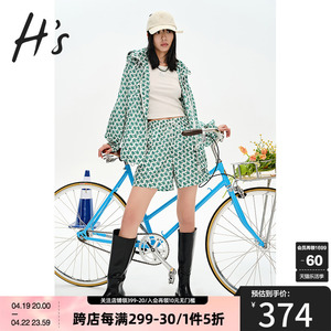 HS奥莱2023秋季新款女装【永久联名】商场同款时尚老花logo外套