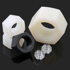 黑/白色尼龙六角螺母透明塑料螺帽橡胶螺丝帽M2M3M4M5M6M8M10-M20