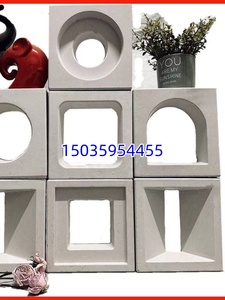 重庆网红水泥空心砖陶瓷塑料微水泥艺术镂空石膏圆孔双面构件砖块
