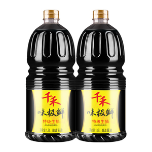千禾味极鲜1.8L大瓶装特级酿造生抽酱油厨房炒菜调味增鲜调味品