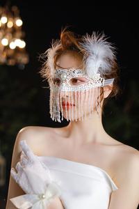 万圣节面具半脸中国网风派对会舞会装道具时晚尚性感眼罩
