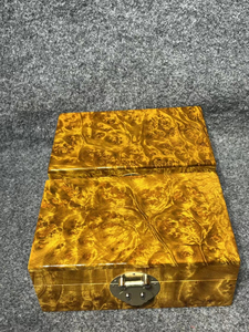 仙作金丝楠实木收纳盒黄金樟木雕珠宝盒高档便携木质方形工艺礼品