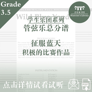 征服蓝天积极的比赛作品3.5级学生乐团管弦乐总谱分谱总分谱MP3