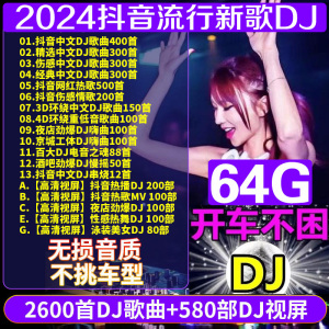 汽车载u盘歌曲抖音劲爆嗨曲2024新款dj音乐无损高音质重低音优盘