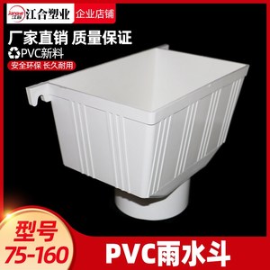 方形雨水口接水管屋檐雨水槽漏斗排水管方型下水道屋顶pvc雨水斗