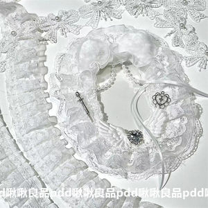 DIY白色复古蕾丝卡套双层蕾丝纱边娃衣痛包自制装饰花边刺绣褶皱